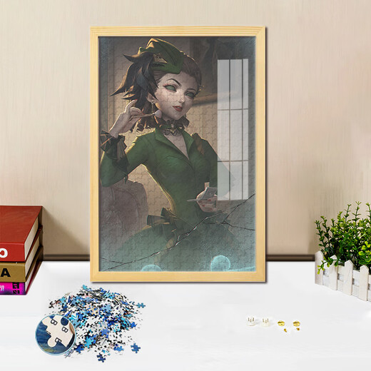 第五人格玛丽红夫人拼图1000片木质有框成人手工diy拼接玩具 A12349-红夫人 43x31厘米(打散带黑色相框)300片