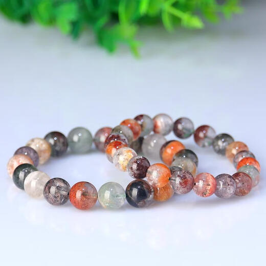Chi Пример старик Wu Crystal Natural Collection Уровень Половина видения четыре сезона Призрачный кристал браслет красочный подарка для призраков 1047