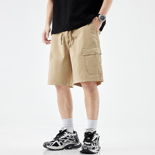 Mark Wafi Workswear Shorts décontractés pour hommes tendus de pantalon à la mode et pantalon American Retro Retro 5 points 1656 noir 31