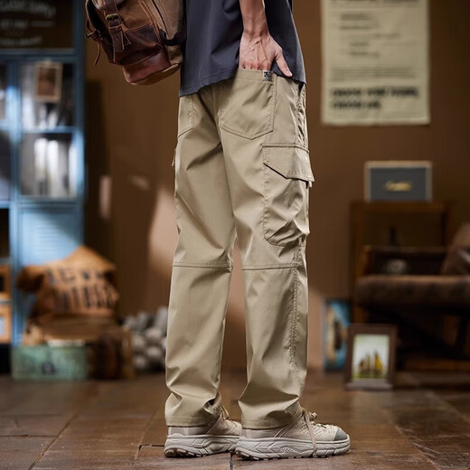 Baleno S&K series American overalls for men, spring and autumn new fashion brand jacket pants, soft shell loose casual pants, autumn style 9810 Khaki XL Height 170-180 Weight 130-150 Jin Jin is equal to 0.5 kg