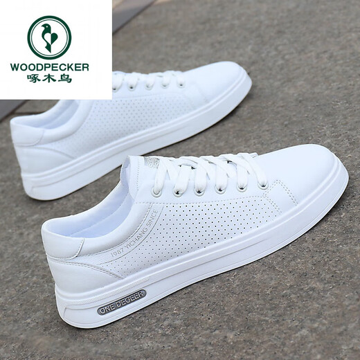 Spechts Sommer neue Schuhe für Männer Sommer Neue vielseitige atmungsaktive trendige weiße Schuhe Freizeitbrettschuhe für Männer Schwarz Y-K9859 40