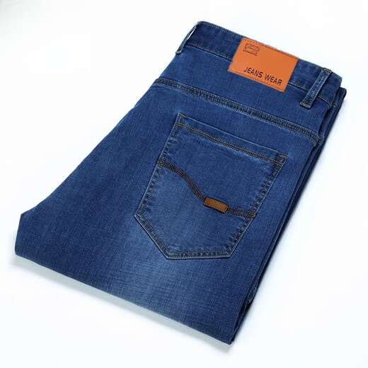 
Seven Wolves High-end 2025 Summer Men's Jeans High Waist Straight Business Versatile Middle-aged Dad Casual Loose Trousers 687B Black 30