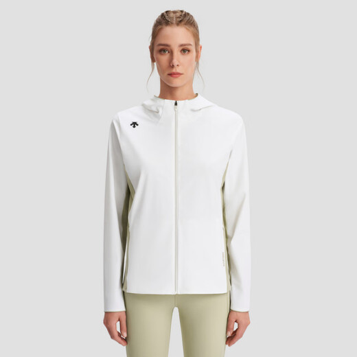 迪桑特（DESCENTE）WOMENSTRAINING系列简洁纯色针织运动上衣外套夹克女款 WT-WHITE S