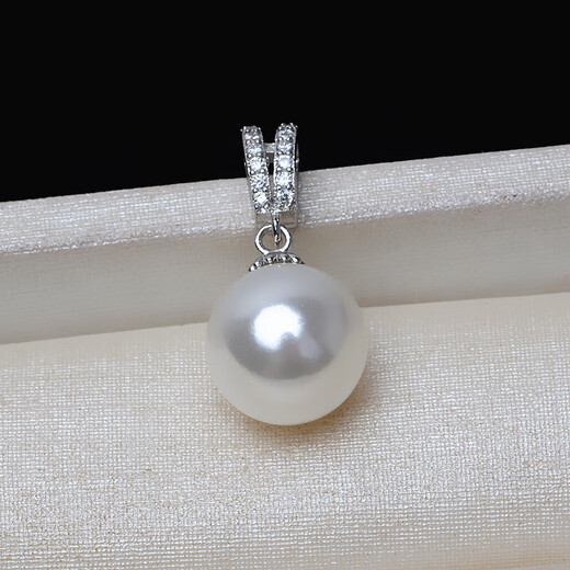 Wanke sense pearl pendant single shell freshwater pearl pendant necklace s925 silver temperament single white shell bead without chain 14-14mm
