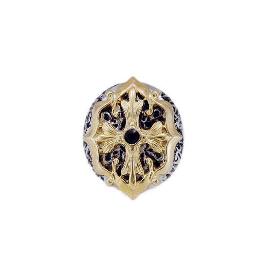 Shengbei men's brooch men's collar pin suit brooch suit corsage retro Leonida cypress gold plated material Leonida platinum brooch + cufflink set