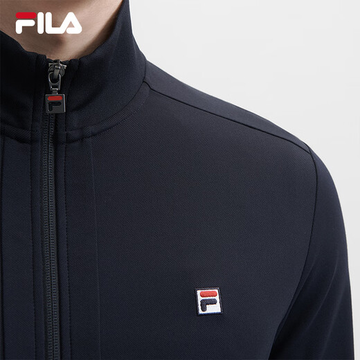 斐乐（FILA）官方男士针织长袖外套夏款时尚休闲商务基础上衣 传奇蓝-NV M 170/92A