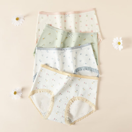 芬腾 内裤女10A抑菌加长裆4条装新款纯棉透气舒适包臀女士内裤