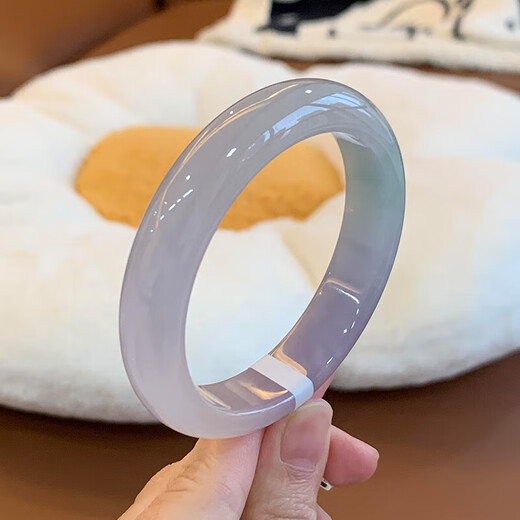 Violet floating purple jade bracelet for women Myanmar ice waxy jade bracelet ice transparent and delicate purple jade bracelet jade bracelet ring mouth 54MM-55MM