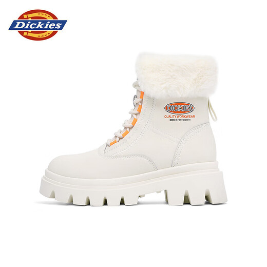 Dickies women's snow boots women's boots plus velvet Martin boots thickened warm cotton boots high-top casual boots beige 37