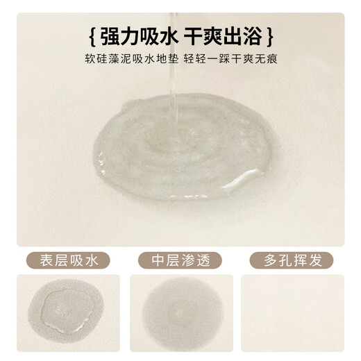 卫辞入户门地垫可裁剪易打理卫生间干湿分离浴室门口硅藻泥吸水防滑脚 简素xx6X常规xx1349 120*150cm柔软舒适