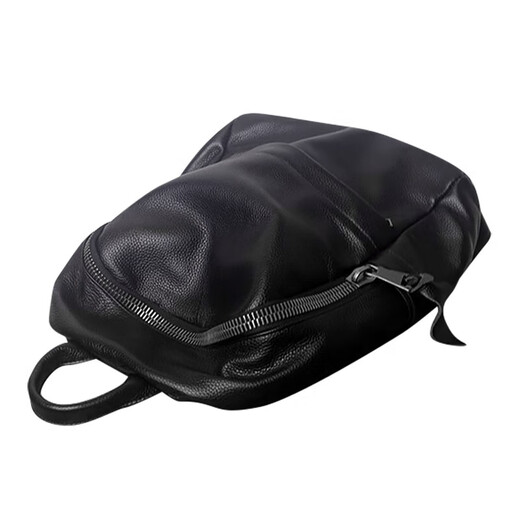 OULUCHI (OULUCHI) Cuir sac à dos 2025 Nouvelle couche de tête de grande capacité Cowe Cowe Fowting Business Trip Sac à dos En cuir en cuirbag de classe Black 33 * 14 * 38cm