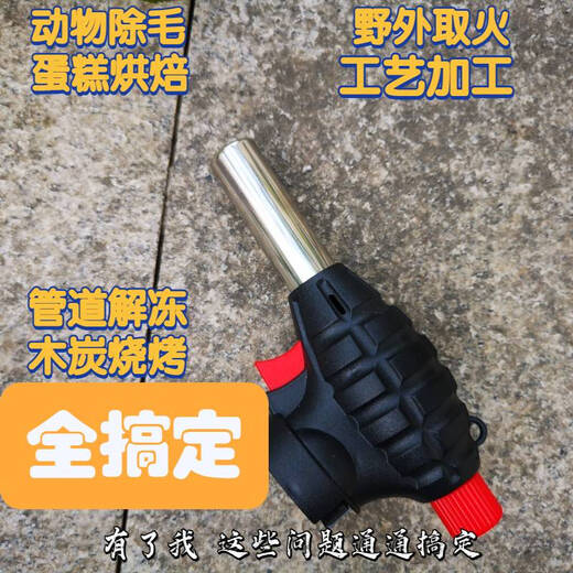 Ni Zhier customized cassette gas tank spray gun singeing flame baking high temperature portable multi-functional blowtorch flamethrower flame gun spray gun + gas tank *1_can be inverted