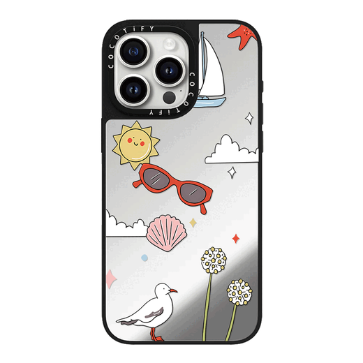 CaSetify Co-Branded Megan McKean Melbourne Sydney geeignet für iPhone16Promax Mobiltelefon Fall 15pro Apple 14 Mirror Magnetic 13 Protective Case 12 gefälschte Tify [CB719 Paris Travel Sticker] Silver Mirror iPhone 15