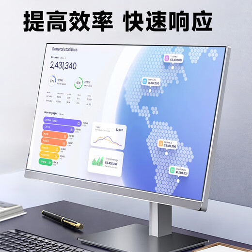 Five-color fish designer office and commercial gaming computer desktop computer host complete set (14th generation Core i7-14650HX 32G 1TB WiFi keyboard and mouse) 27 inches