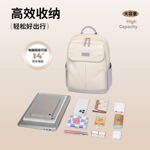 POLO双肩包女14/15英寸笔记本手提电脑包休闲旅行通勤背包防泼水书包