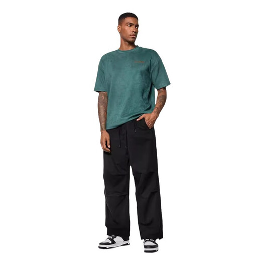 Zhidou doujiezhan fertige Kleidung Weitbein Fallschirmjägerhose Neue Modemarke Lose Waschwasser Hose große Taschenkordel Langhose 12532S24 Blumengrau L.