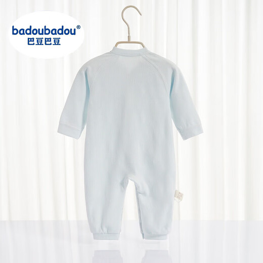 Croton Croton (Badoubadou) newborn baby Class A pure cotton spring and autumn single-layer base onesie suit for men and women autumn long-sleeved boneless harness 1283 single-layer straight-button one-piece blue 52cm 52