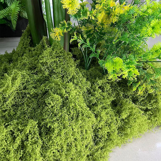 Runhuanian imitation moss landscaping fake moss yarn turf green plants micro landscape plant decoration artificial bionic lawn paving filamentous moss light green 50g can be paved 30*60cm