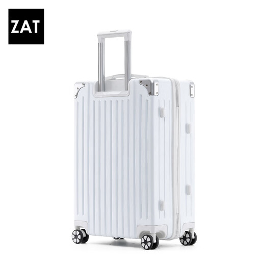 
ZAT high-value zipper suitcase trolley case student suitcase small boarding case password box white 22-inch