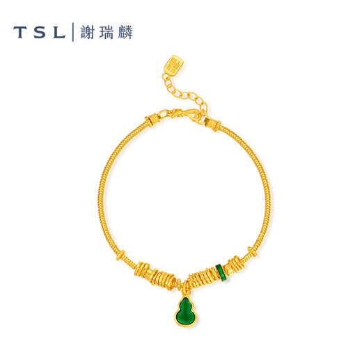 
Xie Ruilin (TSL) Guochao Fulu series gourd gold bracelet ancient method foot gold craft handicraft XQ738 pricing category (working fee is about 5,680 yuan) 13.3g