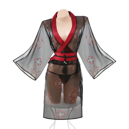 Feimu Japanische Phantomkopie Kimono Set Perspektive und exponiertes Gesäß, um die Versuchung zu lindern.