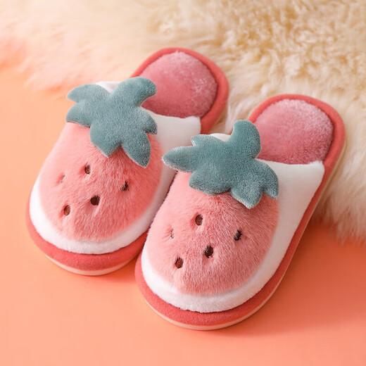 Omenwei children's cotton slippers autumn and winter girls' slippers NJ11 indoor home warm slippers for children and young children 28.5 28/29