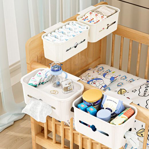 LNGA Landgre Bedside suspendu Panier de suspension Babe de couches de lit Dirty Diaper Boîte à lit Sac de rangement de rangement Sac de rangement nordique Modèle incouverte de Mi-Covered [avec retrait de papier + sortie de fil]