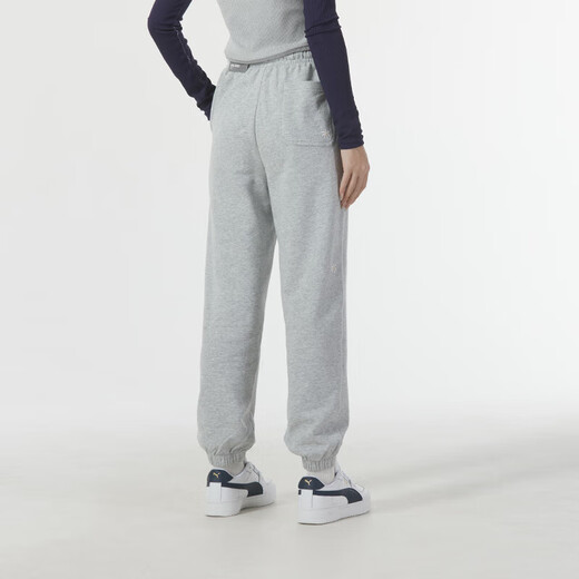 彪马（PUMA）套装棉女 刺绣LOGO时尚花卉针织运动服圆领卫衣套头衫长裤休闲裤 灰色上下套装/内里毛圈 XS