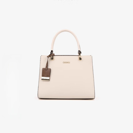 COOGI Bag 2025 Women's New Hand-Hand Tote Bag Crossbody Bag Large Capacity Light Luxury Quality Girls' Handbag Off-white Gift Box (Standard with a shoulder strap)
