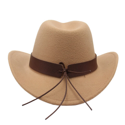 Der Titel der Herren Sommer tibetaner Top Hut Western Cowboy Hat Cowhead Accessoires fühlten Hut Männer und Frauenhut Sonnenschutz Sonnenhut Schwarz