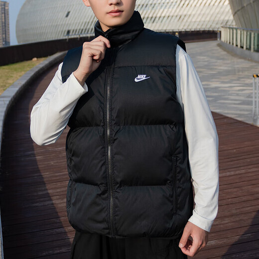 Nike Nike (Nike) Herrenkleidung, Sommersportweste, Laufen im Freien, Fitnesstraining, winddichte und warme Baumwollweste, FB7374-010/Vorgeschlagen, eine kleine Größe zu nehmen