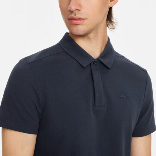 AIGLE【春夏新品】艾高POLO衫DFT速干排汗UPF40+防晒凉感短袖男士 帝国深蓝BI795 L (180/96A)