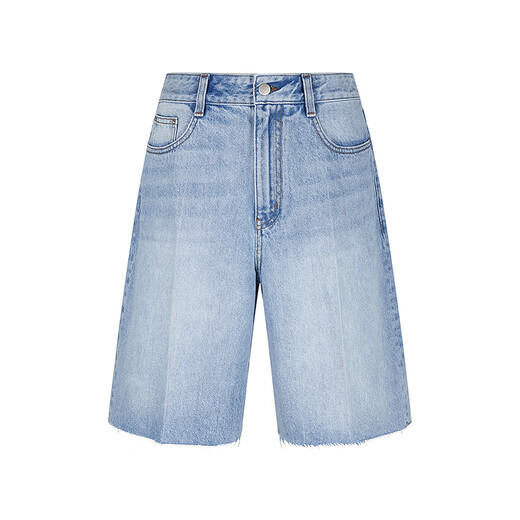 Moins [même style dans le centre commercial] 2025 Été Nouveau coton Straight Retro Washing Denim Mid-Pants 2P6E12110 995 Denim Lavage Lamb
