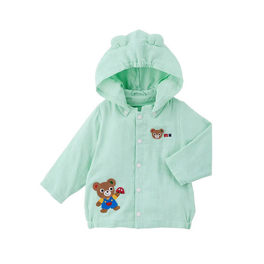 MIKIHOUSE sun protection cardigan spring and summer new style for boys and girls cartoon cute bear and bunny hooded jacket bunny style 110 cm