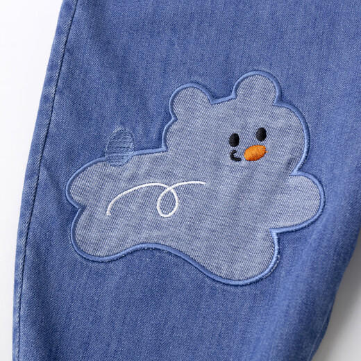 Dudu Children's's Denim Savels d'automne Vêtements Boys Pantalon tissé polyvalent Girls Automne Pantalon décontracté dessin avec les vêtements pour enfants Denim bleu 110