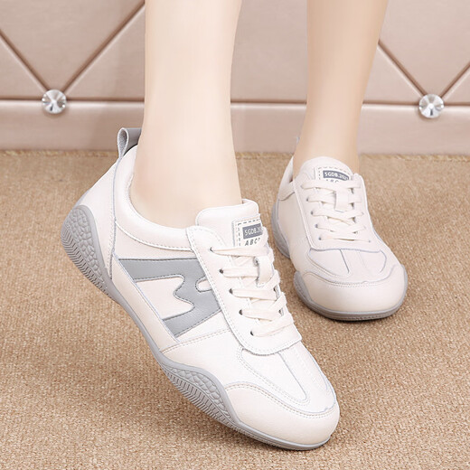 Zhedun (Zhedun) Frauenschuhe für Sommer Neue Vielseitige Modesport-Frauen-Freizeitschuhe Ins Koreanische Version Leicht nicht rutschloser Flacharzt mit kleinen weißen Frauenschuhen NM-Q687 Gray 39