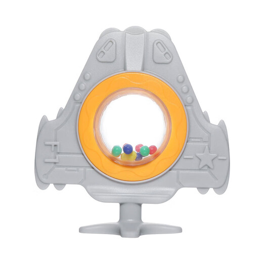 Baby bite molar stick, infant silicone teether, molar teeth fixator, rattle teether, airplane bell teether, airplane-rattle teether pink + PP chain to prevent falling off