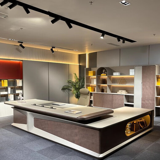 Aosenming simple modern desk boss desk light luxury high-end lacquered president desk and chair high-end office executive desk 2.8 meters high-end boss desk desk