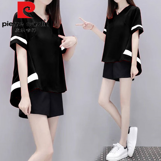 Pierre Cardin Traje de verano grande de tamaño grande 2025 Nuevo cubierta de carne casual reductora de la edad Conjunto de dos piezas de dos piezas Temperamento de moda de la moda Mujeres Mujeres de moda 008 White [conjunto de dos piezas] Hojas rojas 9922 m (recomendado 80-100 Jin [Jin equivale a 0.5 kg]) colección y compartir y compartir