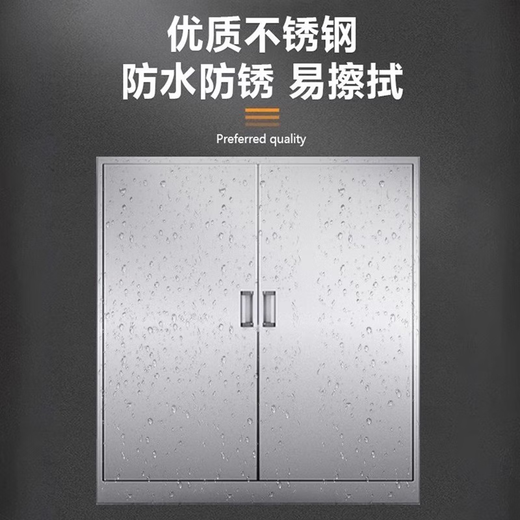 咏幻304不锈钢柜子储物柜文件柜双开门带门财务凭证柜收纳置物柜 一斗一门304 1396mm