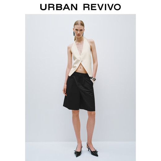 
UR2025 summer new women's clothing style commuting simple and versatile Bermuda shorts UWG650052 black S