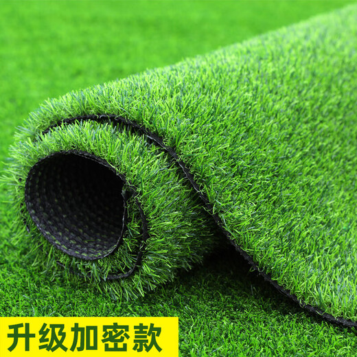 Simulated lawn carpet, artificial artificial turf, green outdoor decoration, fake grass plastic mat, balcony kindergarten, 2cm thickened spring grass (2m wide*25m long)