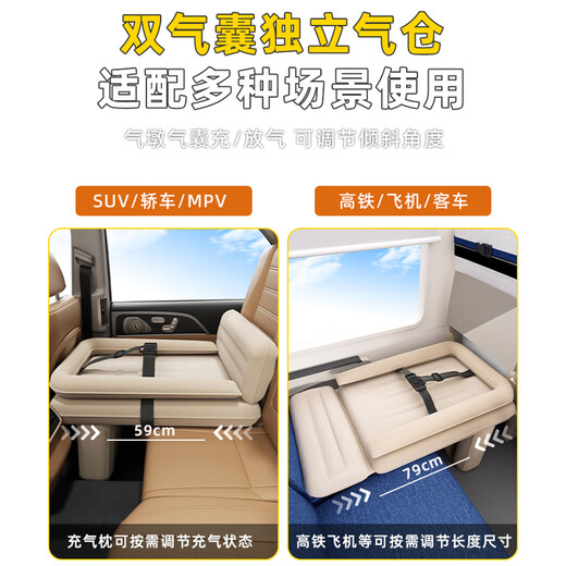 Uncle Snail Car Baby Sleeping Bed Children's High-speed Railway Sleeping Artifact Inside the car, baby with baby rear seat, baby inflatable sleeping mattress [flagship model] Upgraded wrap-around guardrail + electric power supply inflatable pump and full set of accessories