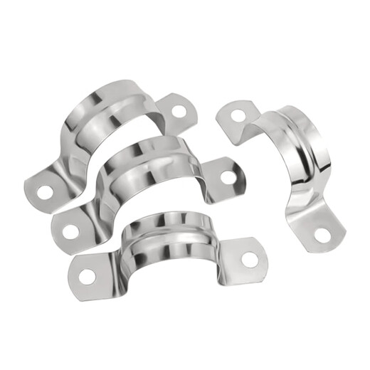 Platinum 304 stainless steel pipe clamp, horse clamp bracket, pipe buckle, hose clamp, water pipe clamp, U-shaped pipe clamp, hoop M25 (20 pcs)