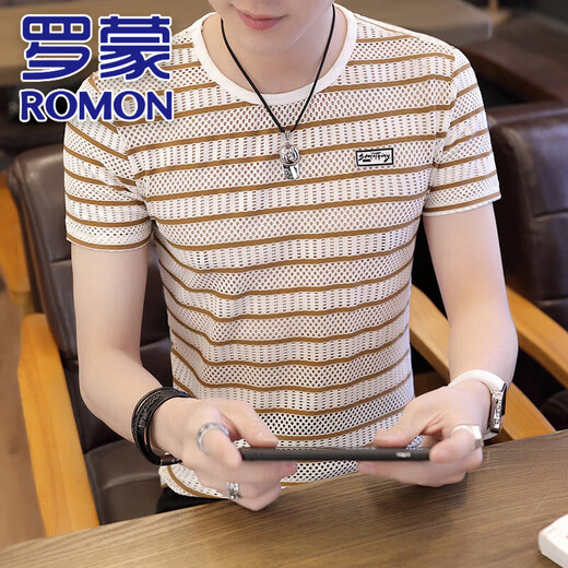 罗蒙（ROMON）春夏装青年t恤男V领长袖薄款夏秋衣韩版潮流帅气卫衣春夏季上衣服 6188黑色 XL