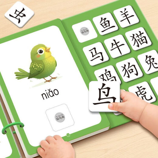 贝祖识字早教安静书幼儿宝宝启蒙粘贴书儿童魔术贴卡片玩具认字卡 全套8本 看图识字