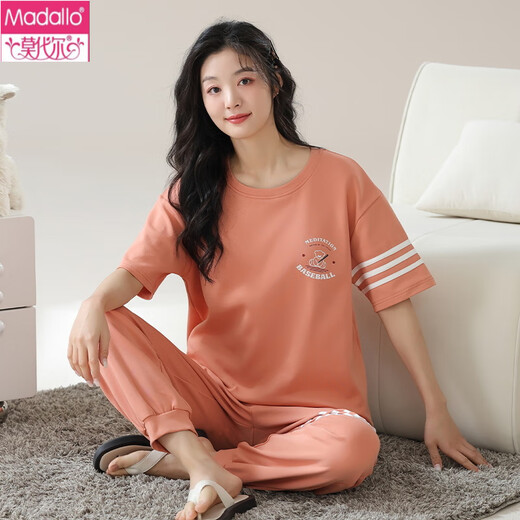 Pyjamas modal pour les femmes au printemps et en été des pantalons à manches courtes en coton pur de style coréen Les étudiants peuvent porter des combinaisons de vêtements de coton pur à l'extérieur en été yzt9712 courte longueur M (80-100jin [Jin est égal à 0,5 kg]))