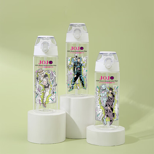 Shantou Lincun JOJO's Bizarre Adventure peripherer Wasserbecher für Jungen Anime zweidimensionaler Sommer-Kunststoff-Strohbecher für männliche Studenten FF3524JOJO Stroh-Plastikbecher 580 ml