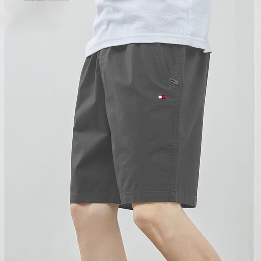Tommy Jeanstoy Jeans Tommy Amerikaner Sommer Pure Cotton Fünf-Punkte-Shorts Casual Vielseitige, vielseitige Strandhosen Herrenhosen 9215 Bohnengrün High-End Casual Anti-Falten Business 2xl