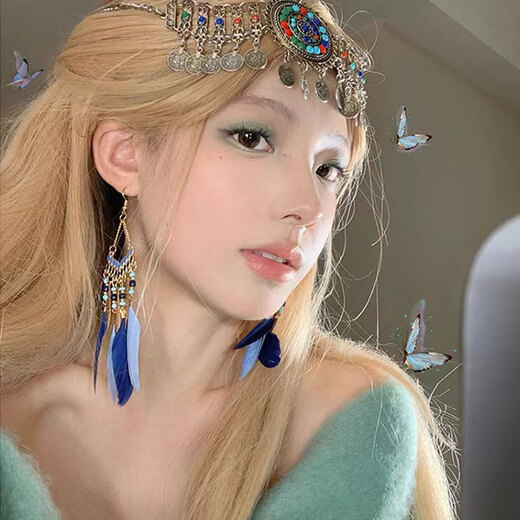 Jieyi ancient style hair accessories, Miao collar, Western minority style headwear, tassel forehead chain, parent-child Hanfu headwear, ethnic style headwear, tassel forehead chain, 1 piece